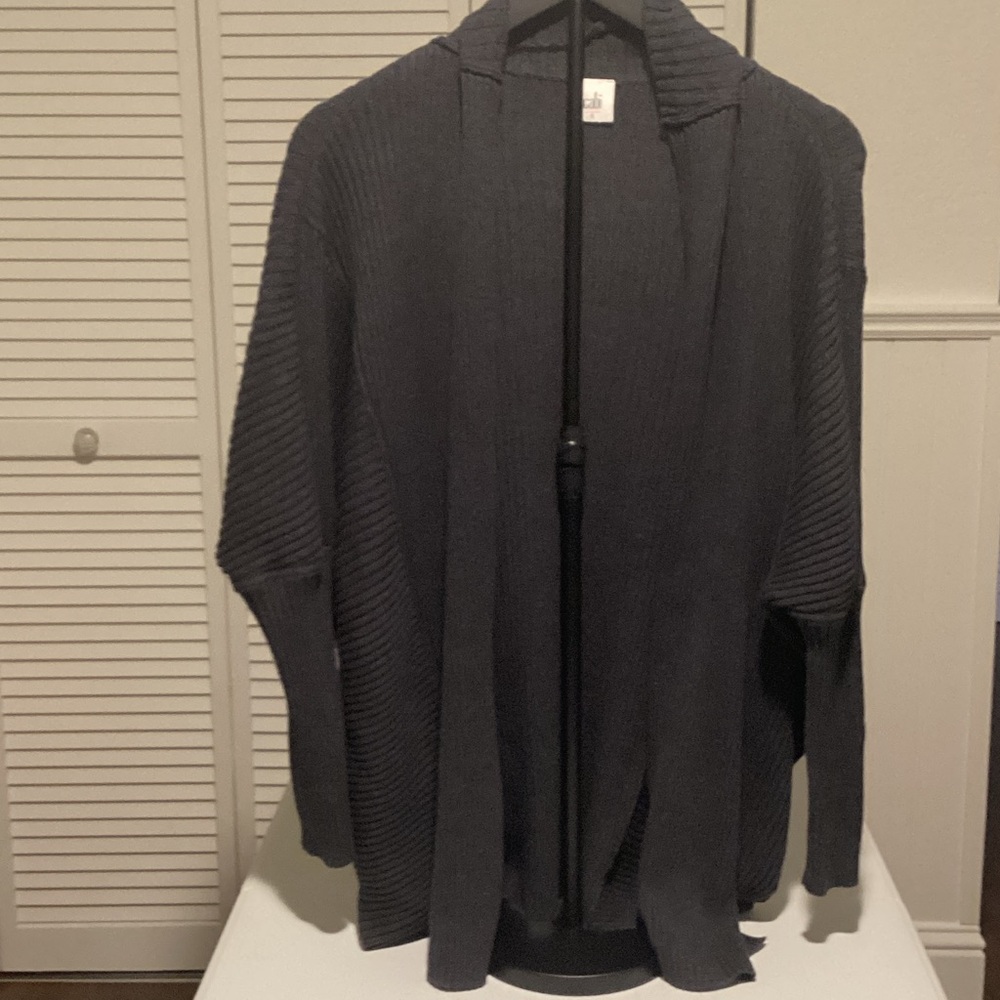 CAbi Charcoal Open-Front Cardigan